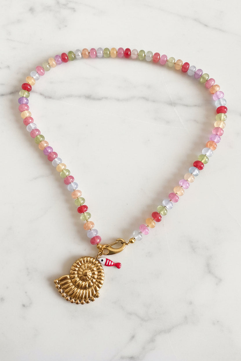 Collar de cristal y caracola
