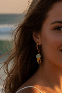 Pendientes pulpito de mar turquesa