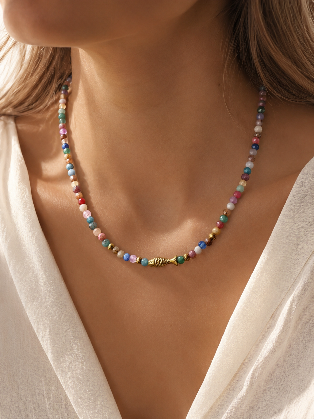 Collar pez multicolor