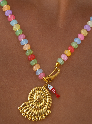 Collar de cristal y caracola